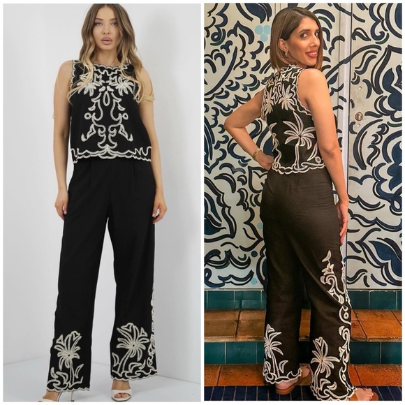 MAJE Macramé-Embroidered Set Top & Pants SZ M US 6 - Picture 2 of 15